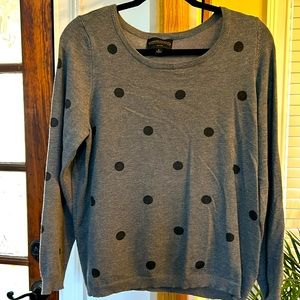 Absolutely Creative Worldwide sz L grey sweater polka dots